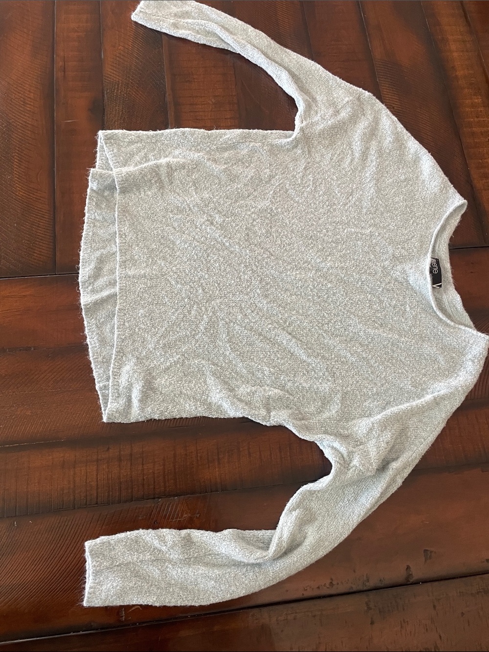 Valette Silver-Gray Textured Short Sleeve Top